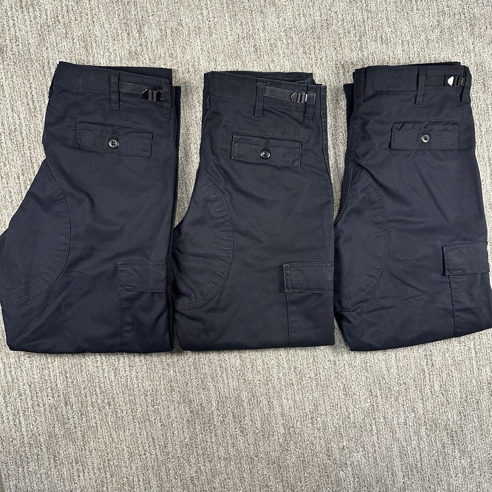 LOT-3 VF Imagewear Pants Mens 33x31 Navy Canvas Work Double‎ Knee Cargo Pockets